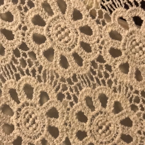 Sheer Cream Stunner Top w/ Button Embroidered Back - Picture 3 of 7